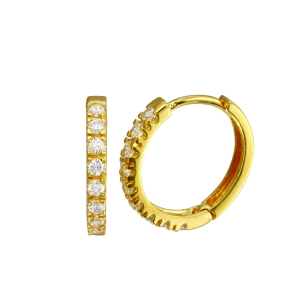 Sterling silver 925 Gold Hoop Earrings 15mm